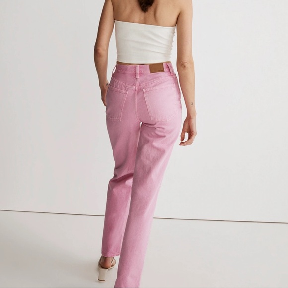 New NWOT Madewell Baggy Straight Jeans Retro Pink Sz 25 - Picture 4 of 10